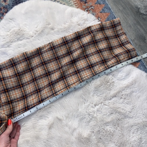 Zara checkered wide leg pant tan black orange school vibes girls size 9 - Picture 15 of 16